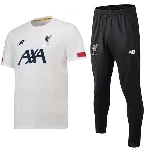 Trainingsshirt Liverpool Komplett Set 2019-20 Weiß Schwarz